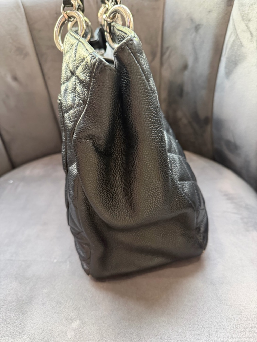 CHANEL Caviar Grand Shopping Tote GST Black - Picture 5 of 14